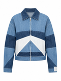 Patched denim jacket