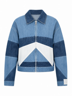 Patched denim jacket
