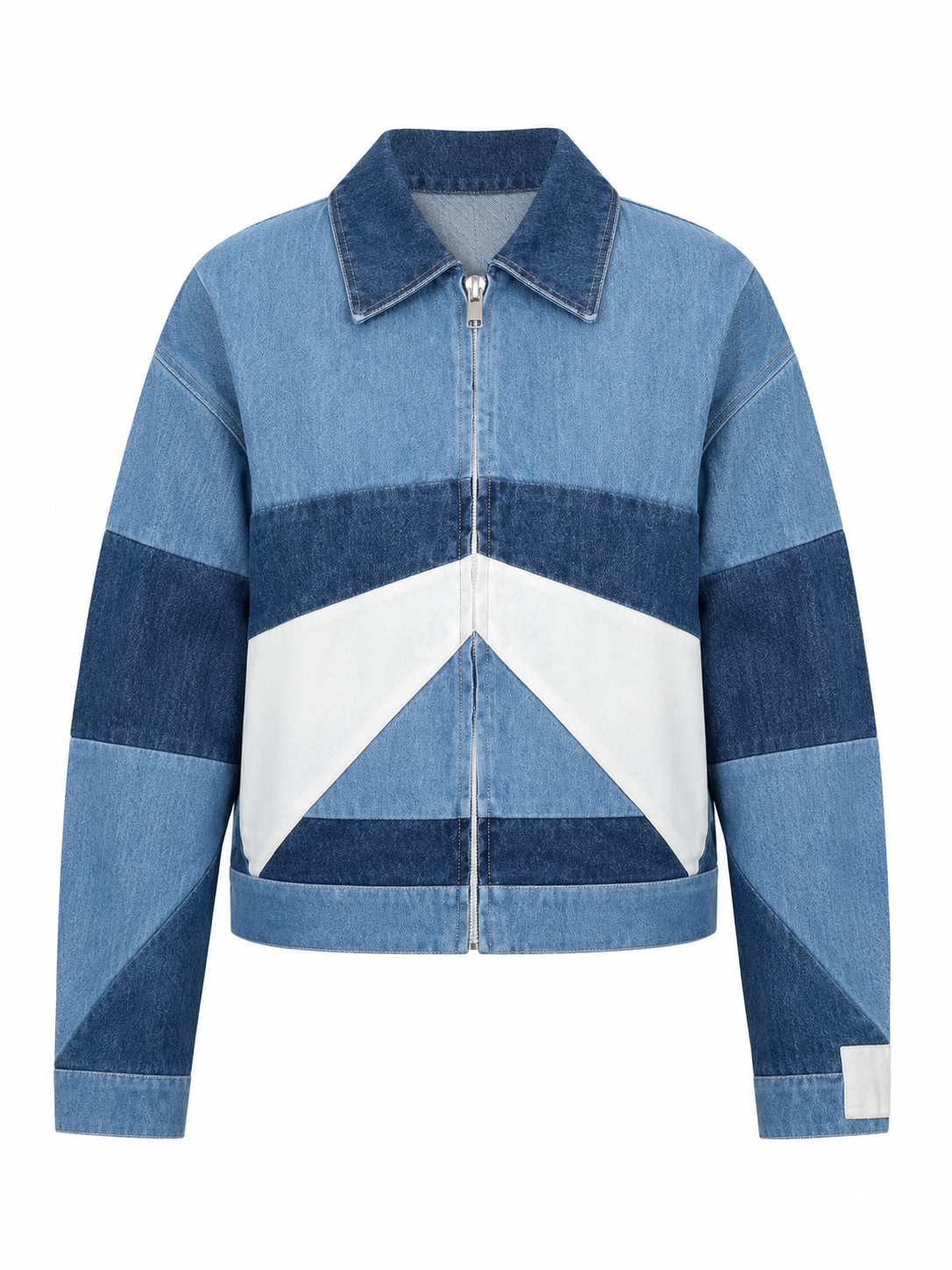 Patched denim jacket