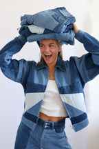 Patched denim jacket