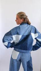 Patched denim jacket