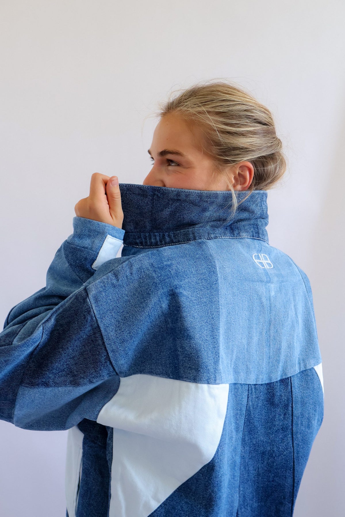 Patched denim jacket